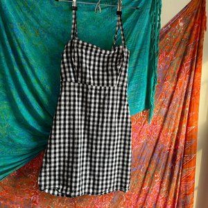 Hollister Mini Dress Black and White Check S